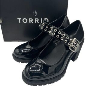 Torrid Mary Jane Lug Heel Faux Leather Black (WW) Women’s Size 9 NWT BNIB